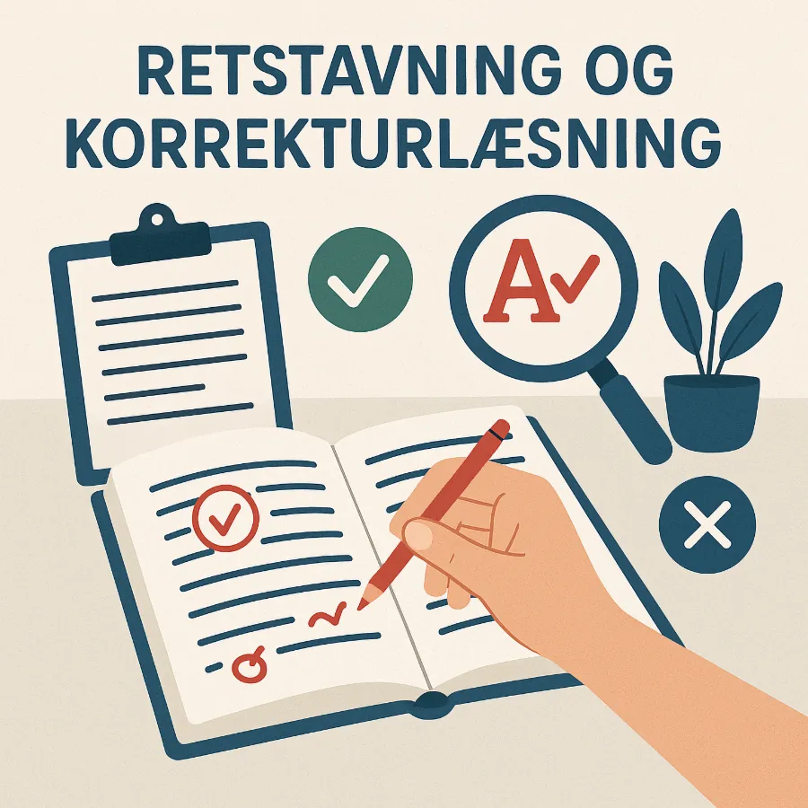 retstavning og korrekturlæsning